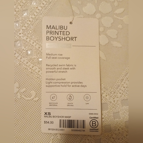 🆕 Athleta Malibu Printed Boyshort in Make A Splash Cool, XS, NWT - Picture 12 of 15